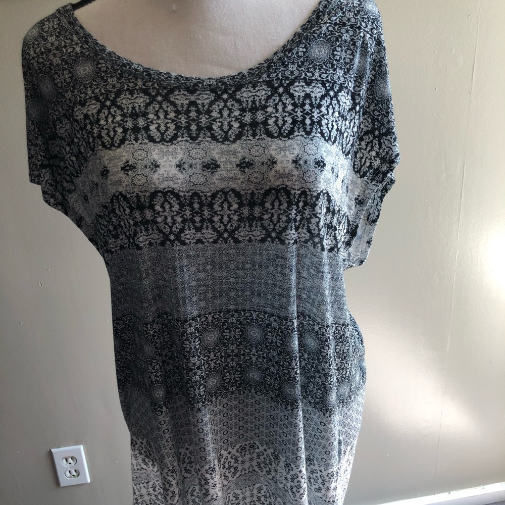 Lucky Brand XL Black and White Blouse